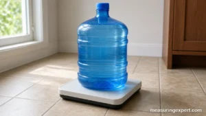 5 gallons of water weighed on a scale