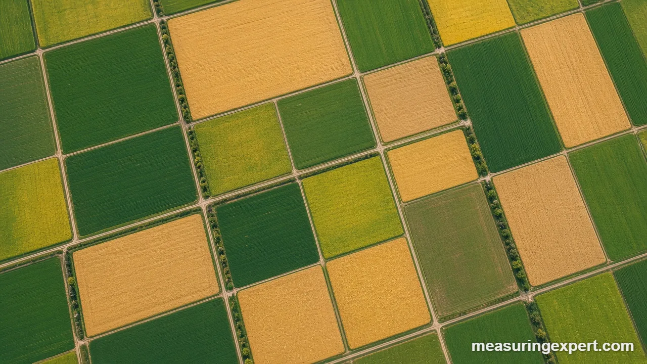 Acres per square mile seen in farm sections