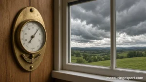 Air pressure and weather: barometer before a storm