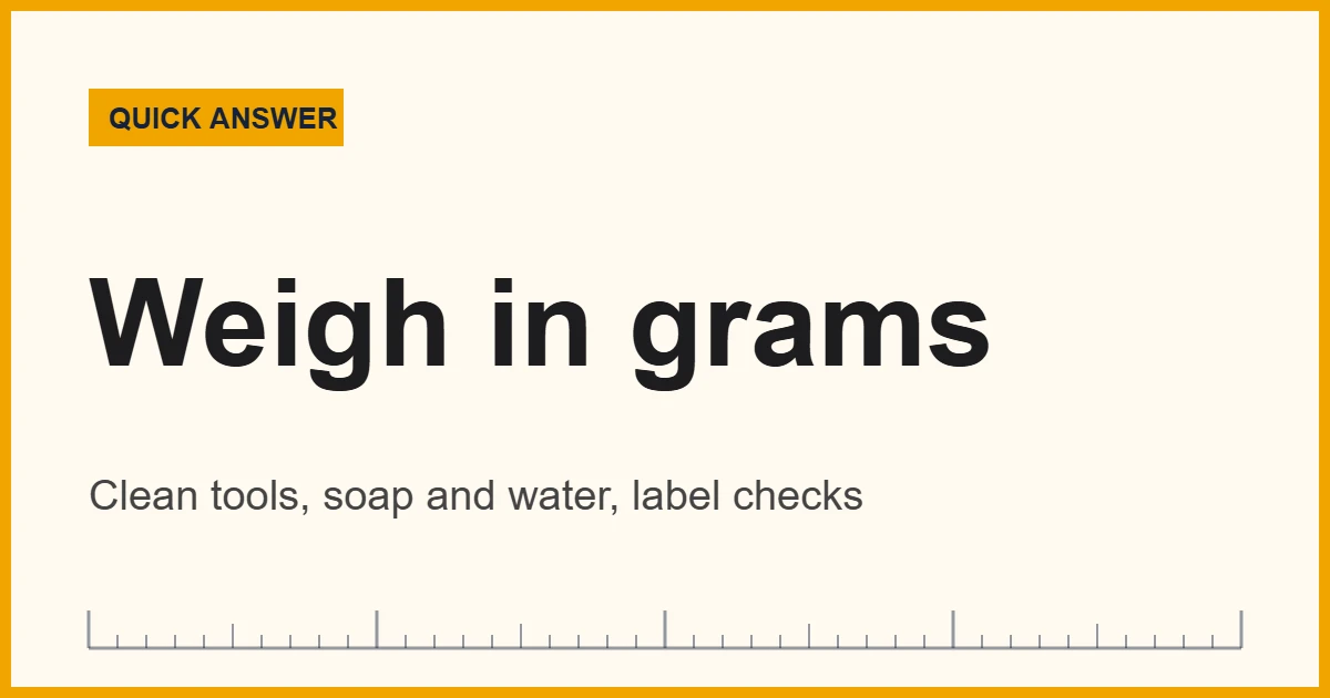 Allergen-free cooking: weigh ingredients in grams on a clean scale