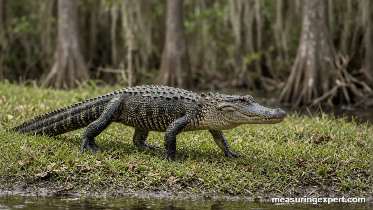Watching an alligator from a safe distance
