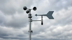 Cup anemometer on a weather mast