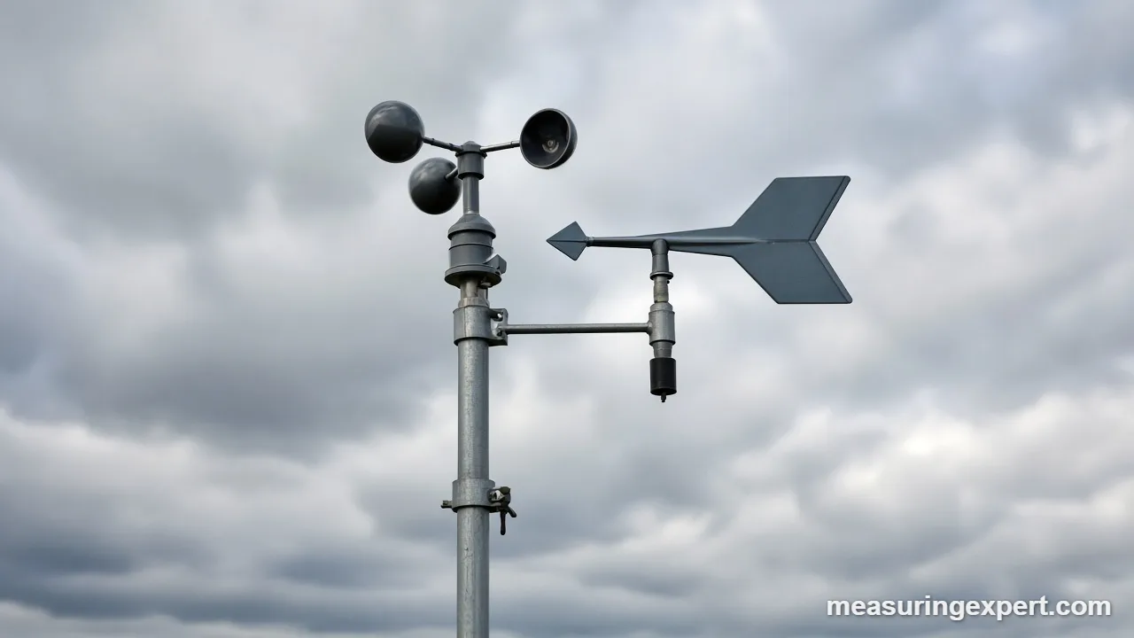 Cup anemometer on a weather mast