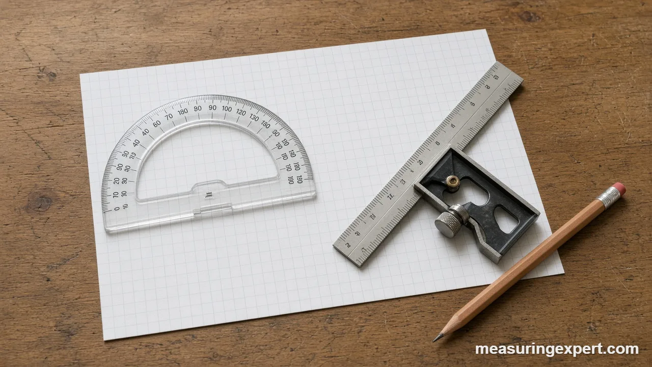 A digital angle finder and square for angle measurement on a workbench