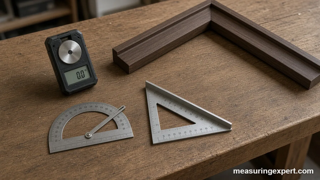 Angle measurement of a roof pitch with a speed square