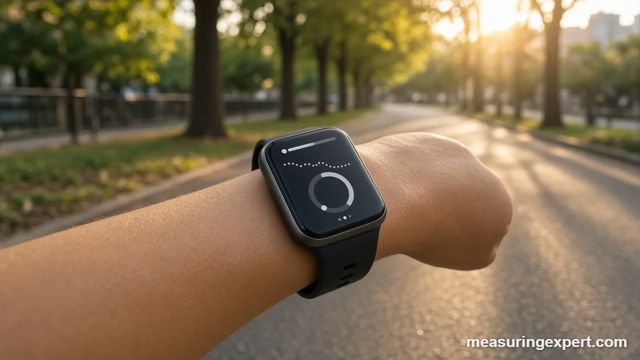 Apple Watch speed shown during a run