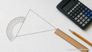 Area of a triangle using angles on graph paper
