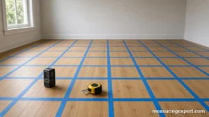 Area units: one square meter marked on a floor