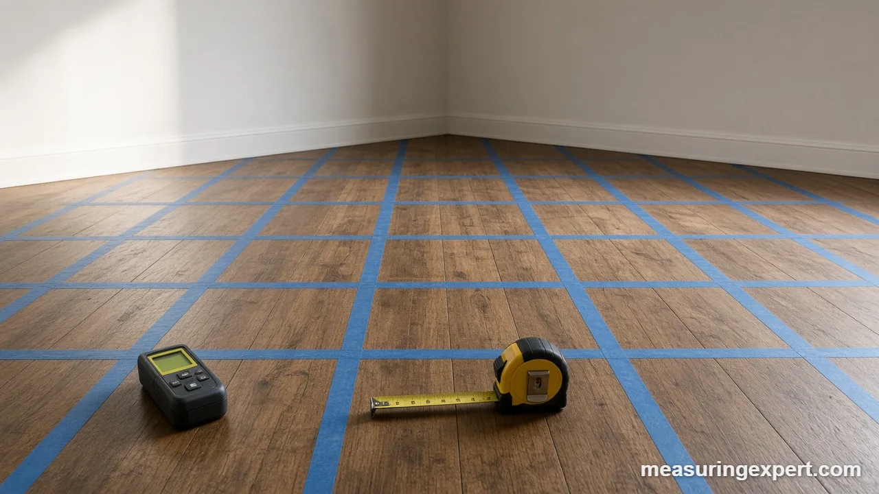 Measuring area units in a room