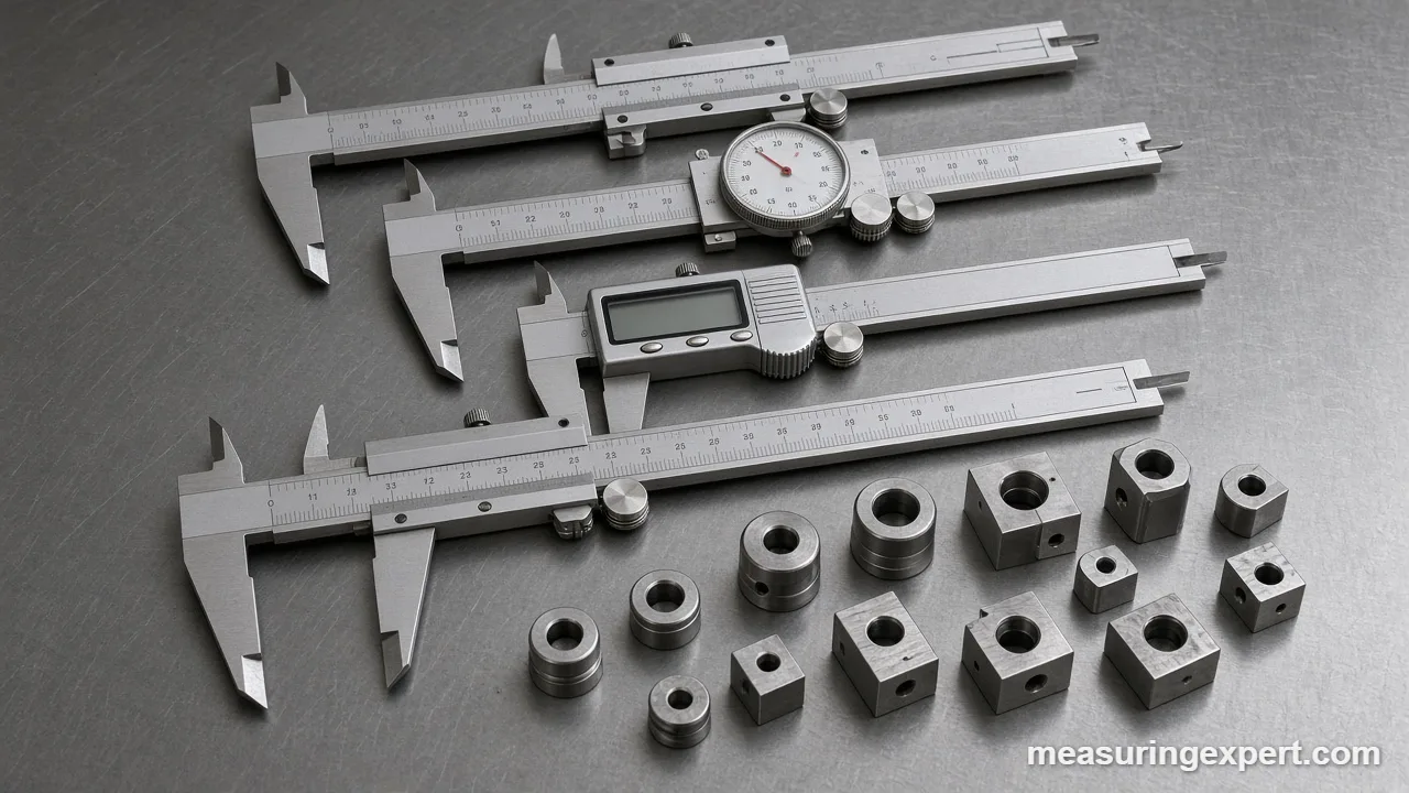 Best caliper types on a workbench: vernier, dial, digital and long-jaw