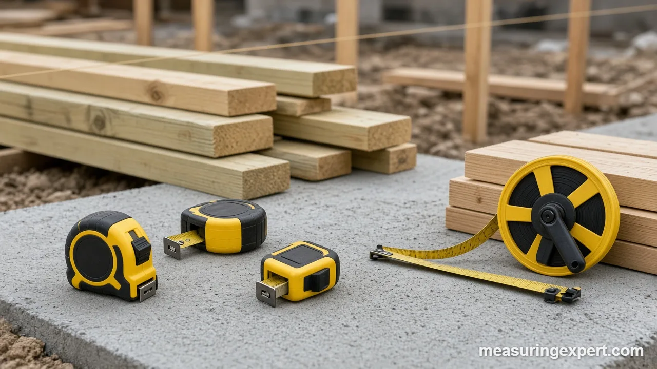 Best construction measuring tape picks laid out on framing lumber
