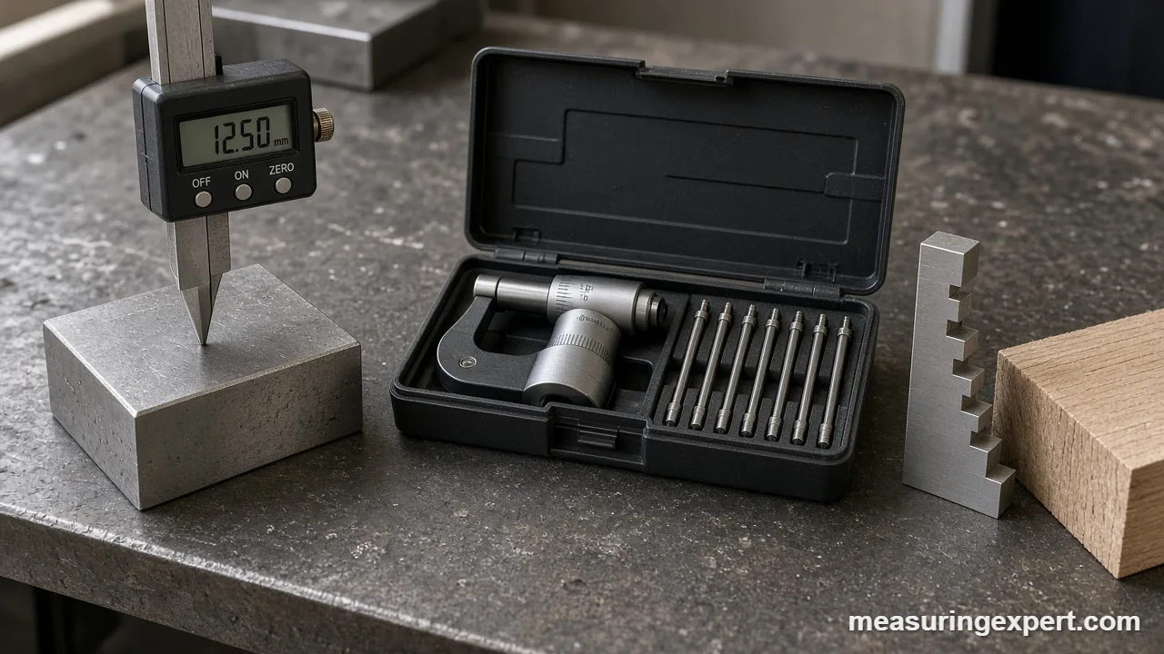 Depth micrometer and digital gauge used to compare the best depth measuring gauge picks