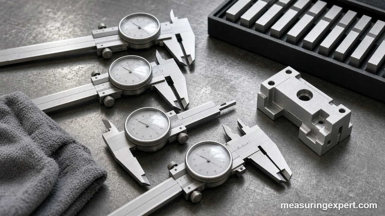 Best dial caliper options on a machinist workbench