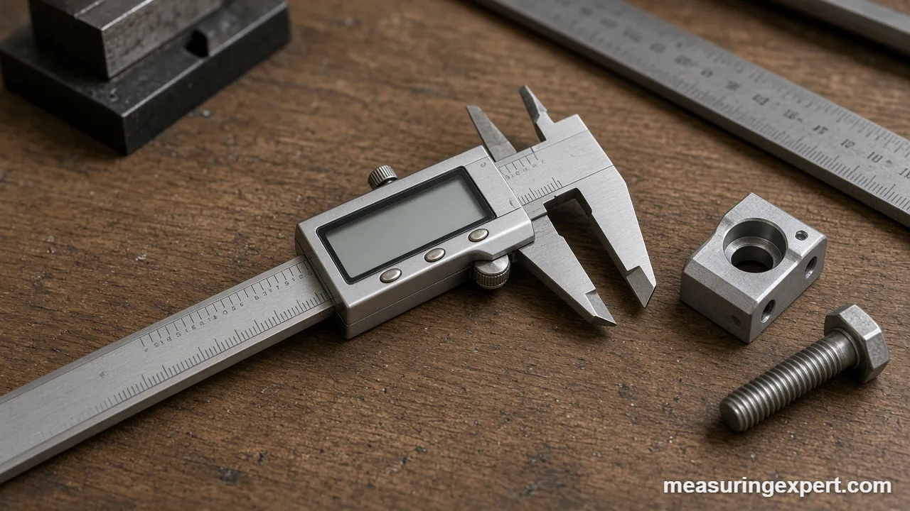 Best digital caliper measuring a small aluminum part