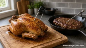 Best food thermometer checking the temperature of a roast chicken