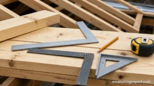 Steel and aluminum best framing square options on a lumber workbench
