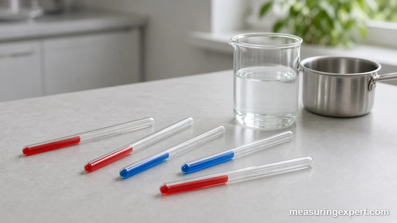 Best glass thermometer partial and total immersion in a beaker