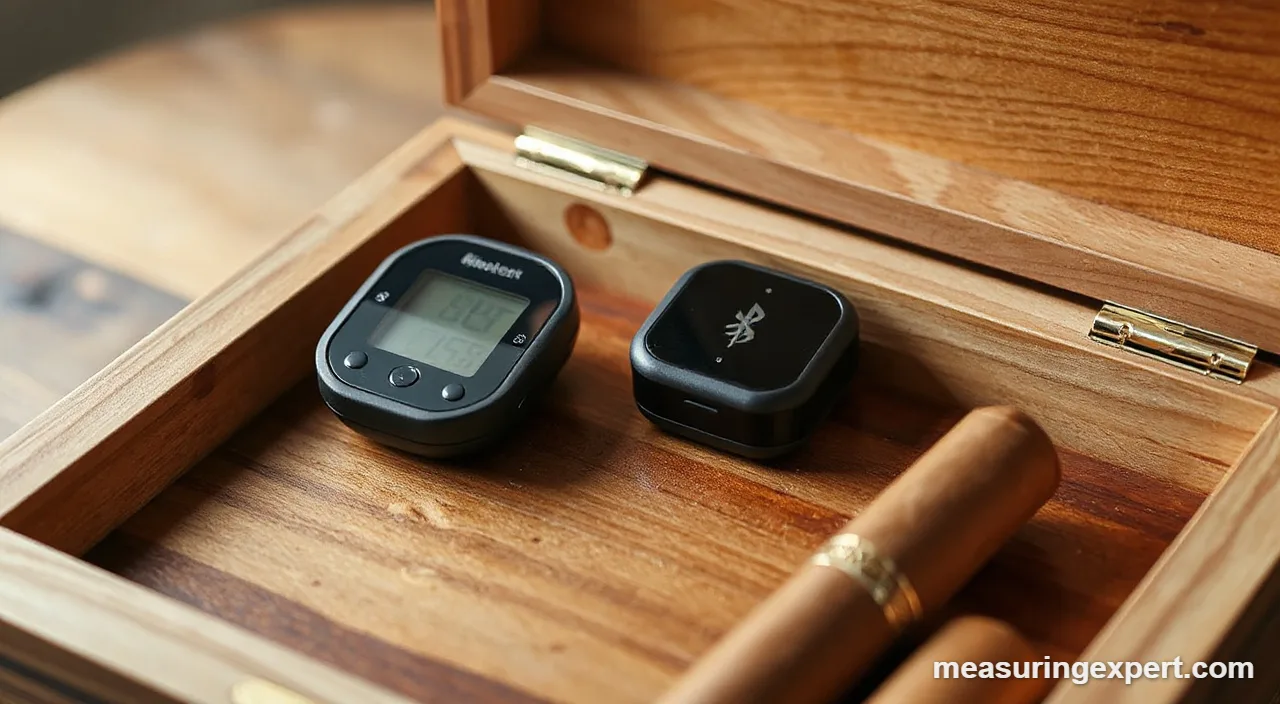 Best humidor hygrometer being checked with a 75% calibration test bag