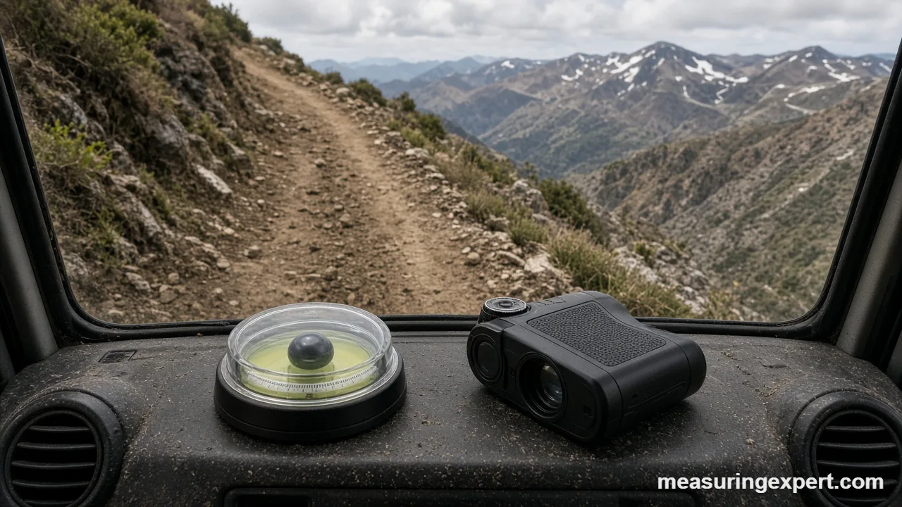Handheld clinometer used as the best incline meter for measuring hill grade