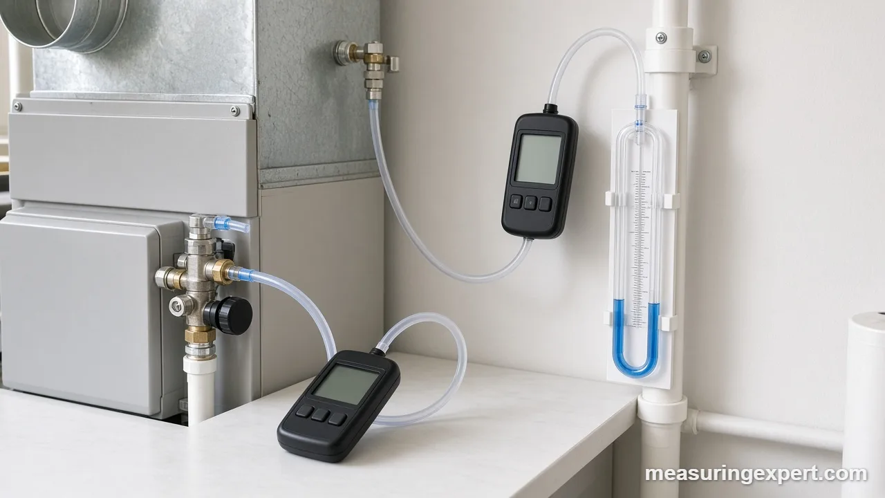 The best manometer options for gas and HVAC pressure testing on a workbench