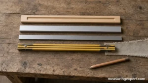 Best meter ruler options in wood, aluminum and steel on a workbench