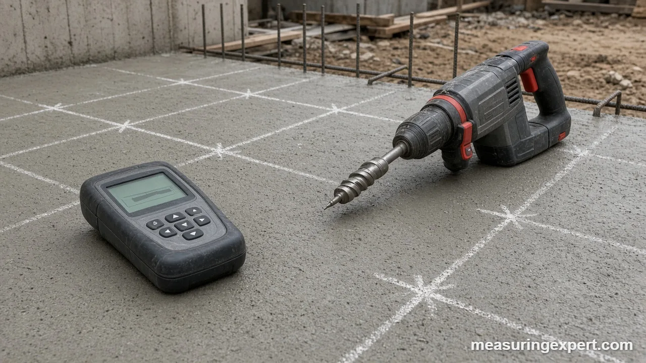 Best rebar locator choices: covermeter, wall scanner and GPR on a job site