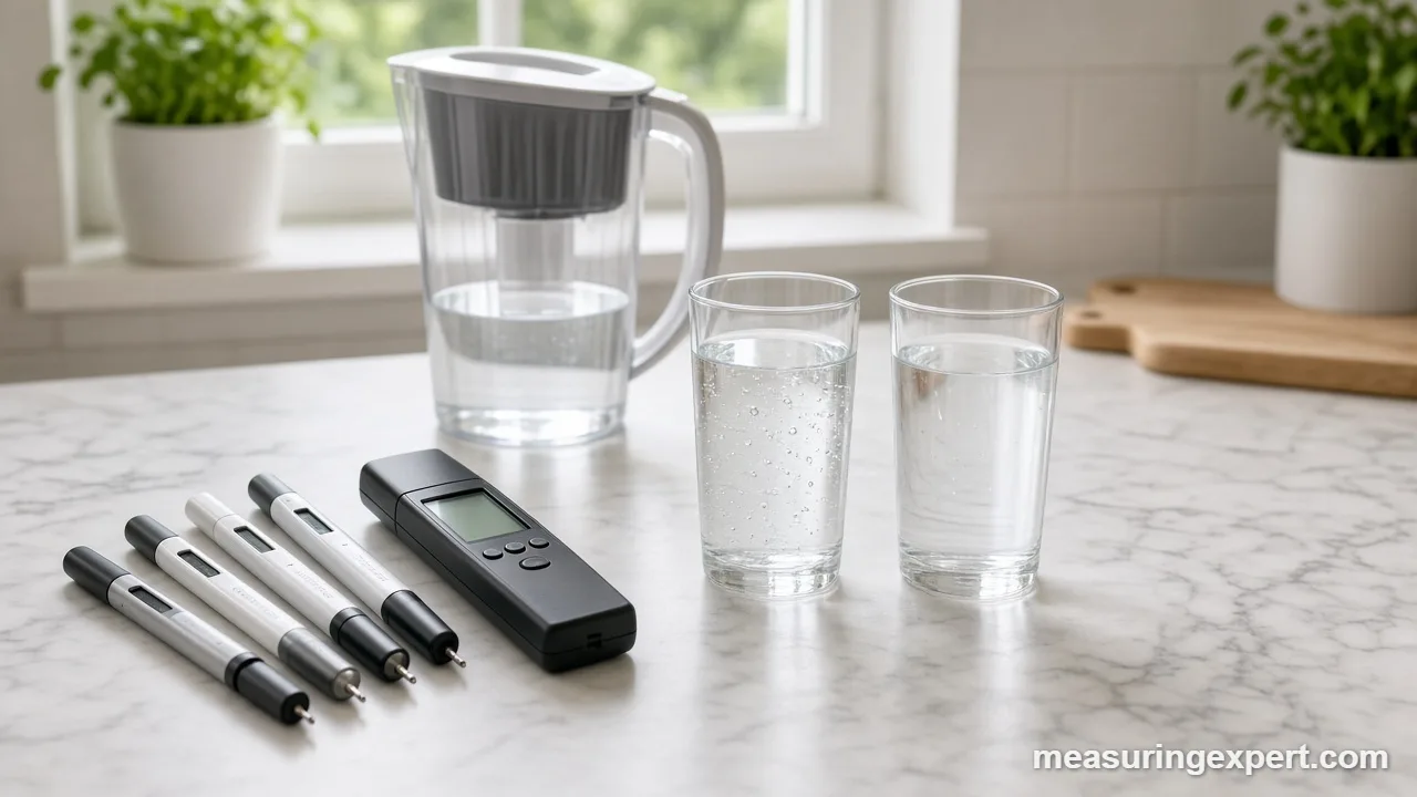 Best TDS water tester checking a glass of filtered drinking water