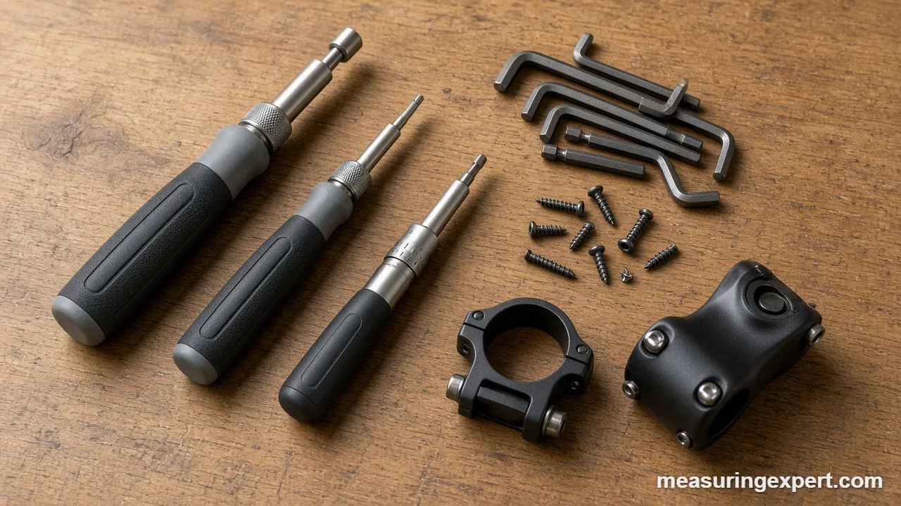 Close view of a best torque screwdriver scale and bit holder