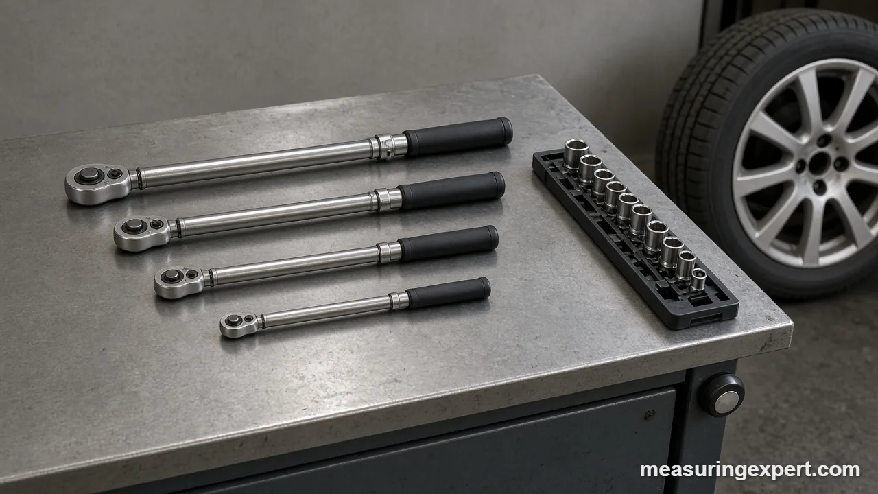 Best torque wrench options laid out on a garage workbench