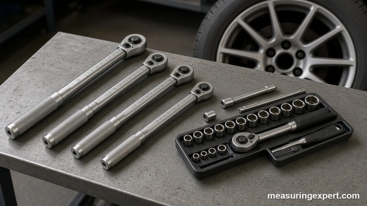 Best torque wrench choices compared by size next to a socket set