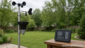 Best weather station sensor array mounted on a pole in an open backyard