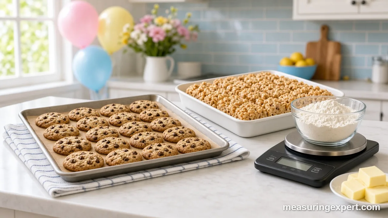 Chocolate chip cookies for birthday party treats cooling on a tray