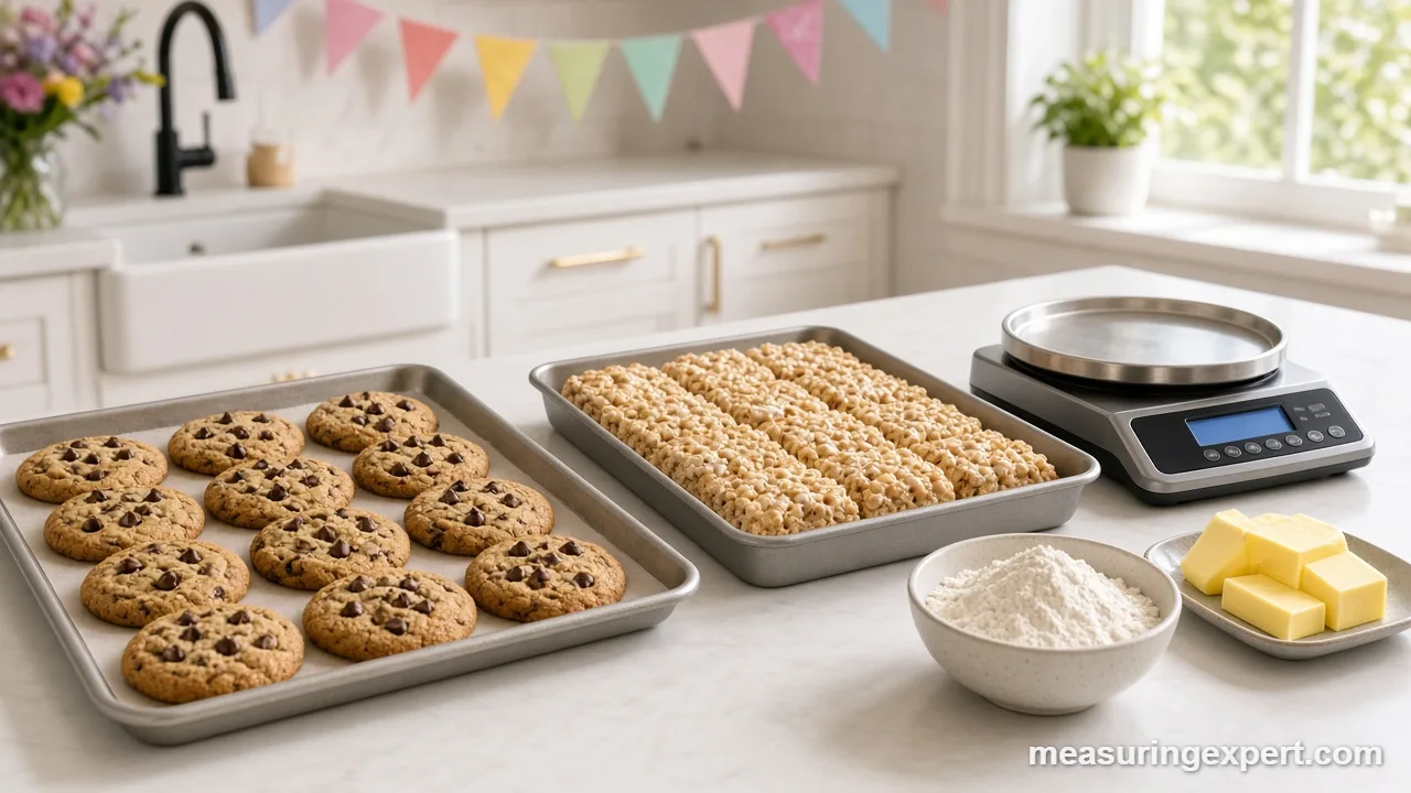 Cereal treat squares cut for birthday party treats