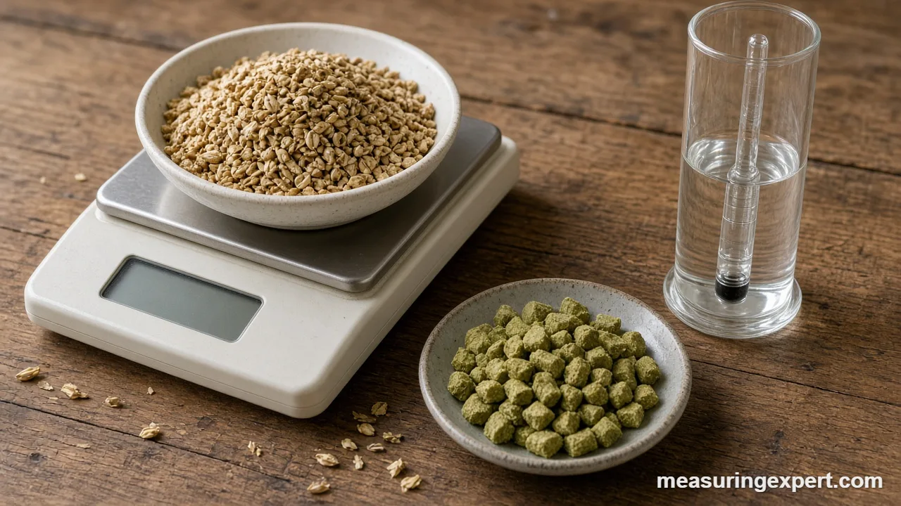 Hydrometer in a test jar to measure brewing ingredients