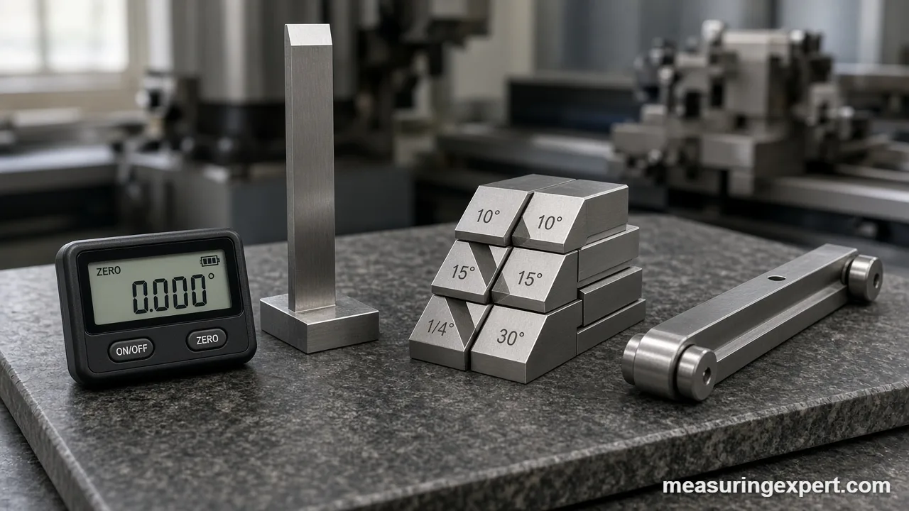 Calibrate angle tools on a granite surface plate