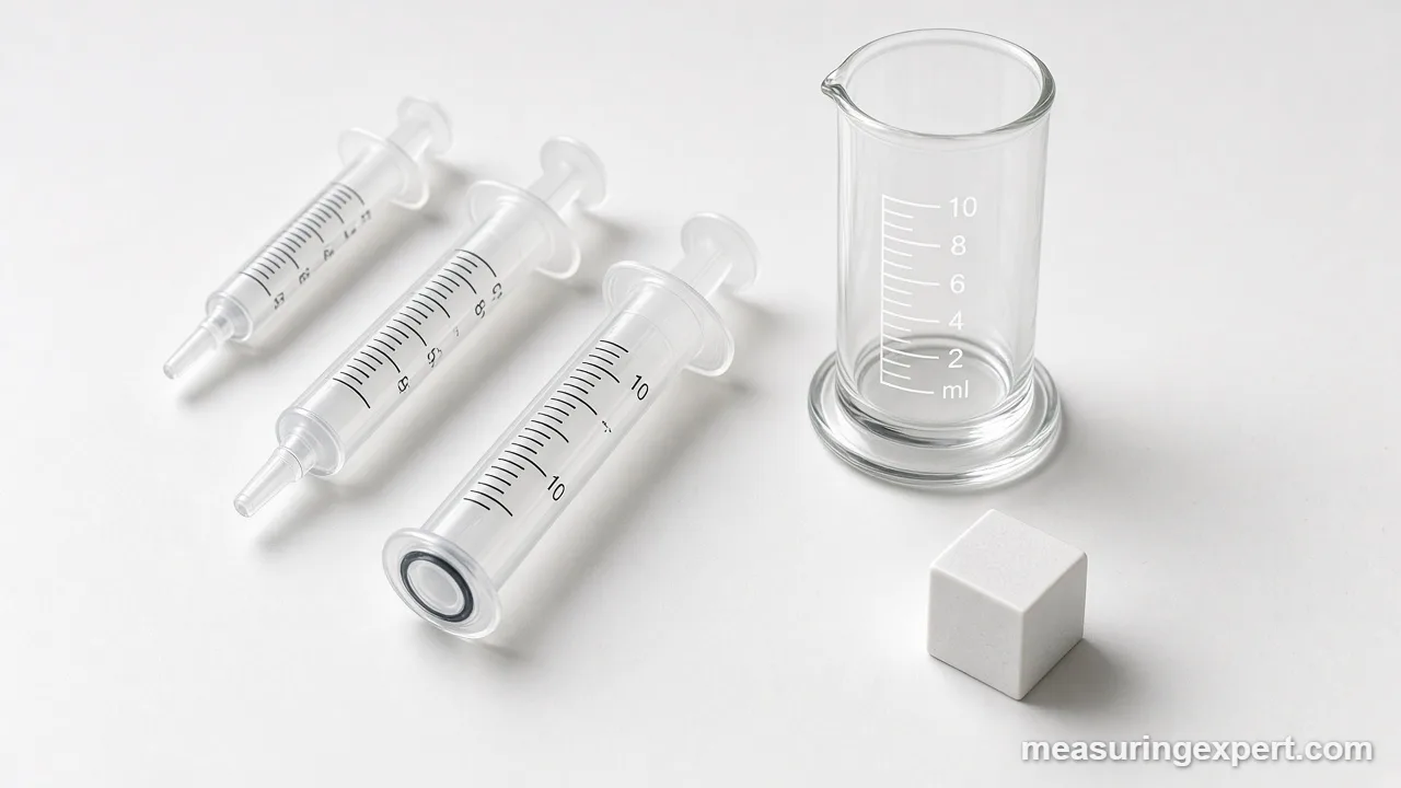 cc vs mL markings on an oral syringe