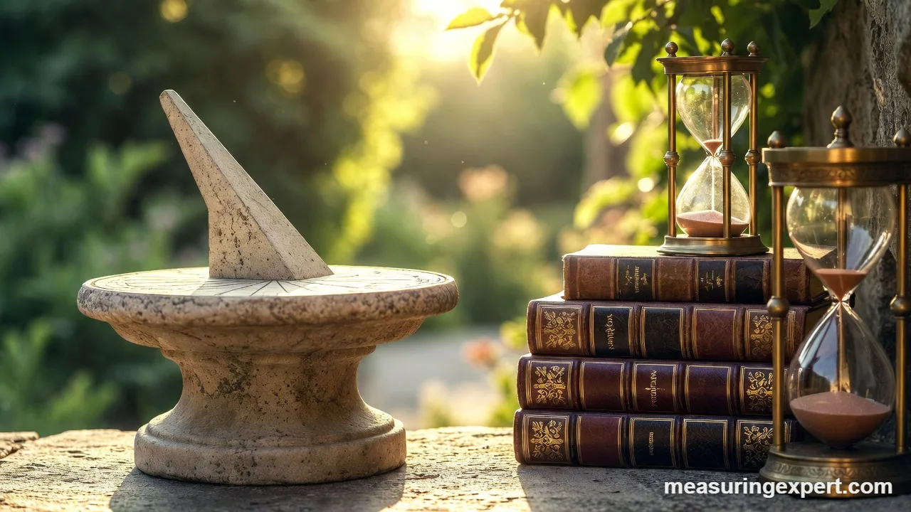 Garden sundial at sunset, when a new century starts