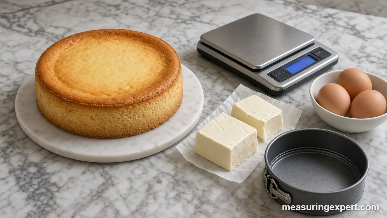 Cream cheese blocks weighed on a scale to measure ingredients for cheesecake