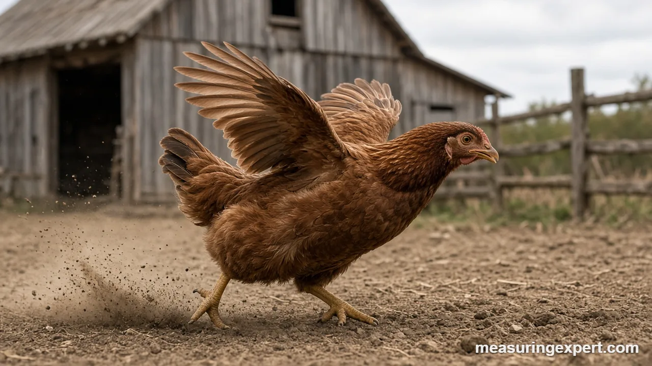 Chicken speed compared with people and predators