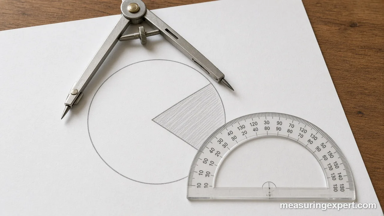 Geometry tools for studying angles and arcs on a desk