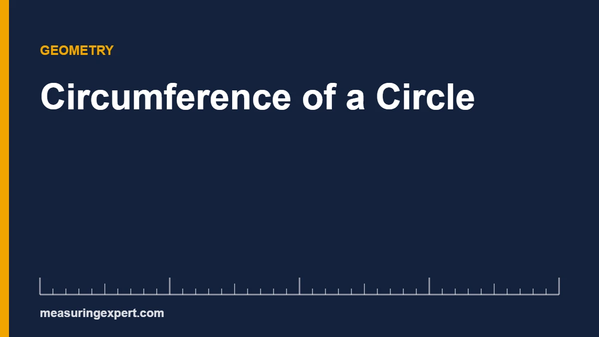 Circumference of a circle formula C = pi x d shown with a 10 cm example