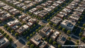 How long is a block: city block grid seen from above