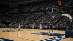 How long college basketball games last in the arena