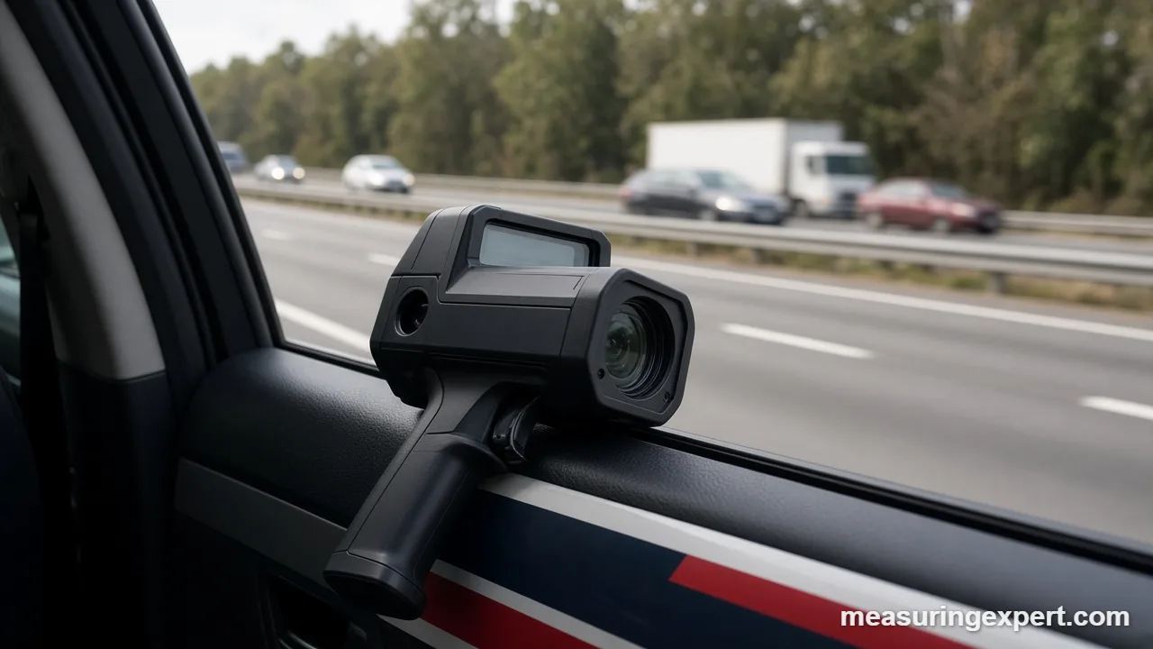 Cops measure speed with a lidar gun