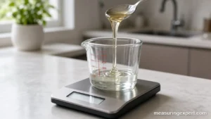 Corn syrup density shown by a thick pour