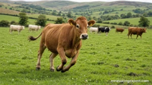 How fast can a cow run across a pasture