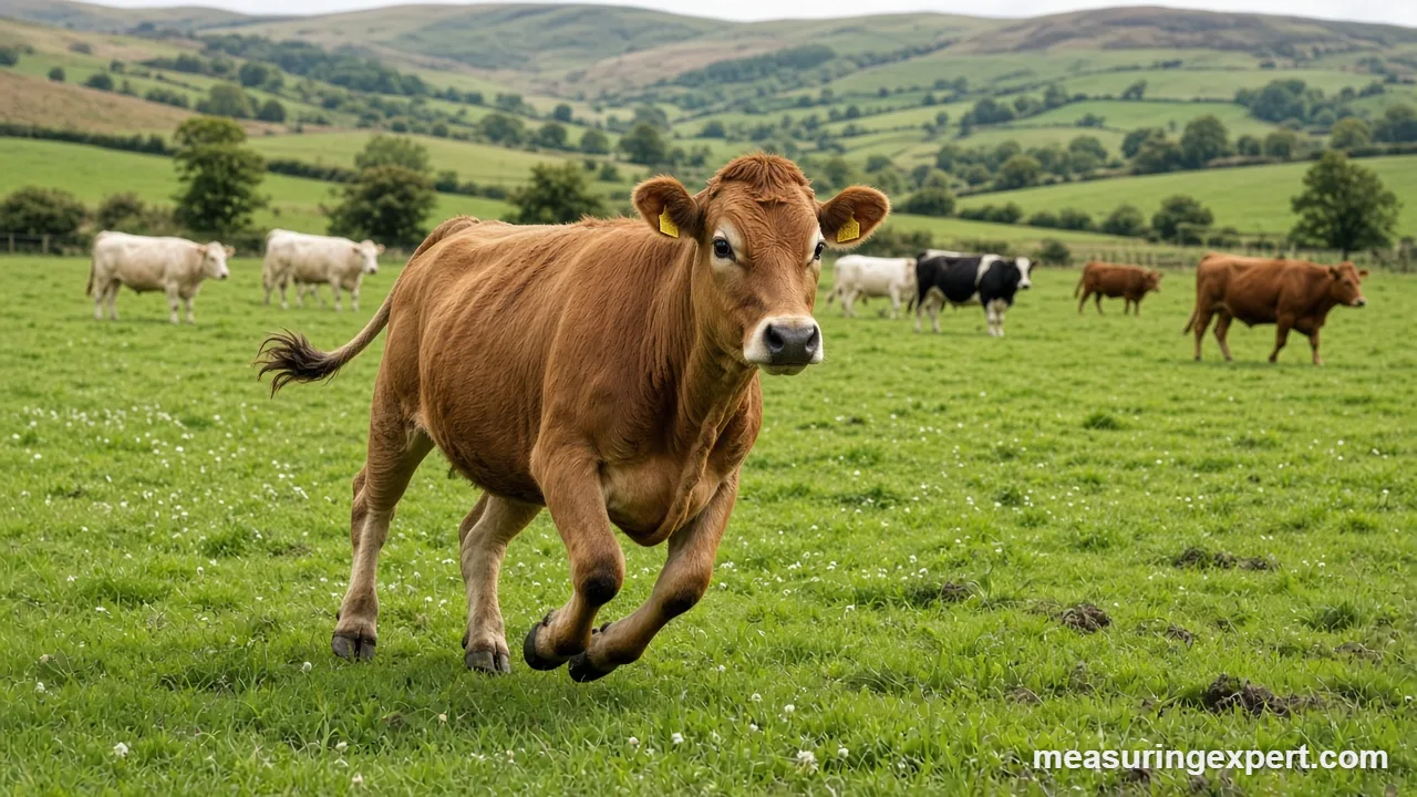 How fast can a cow run across a pasture