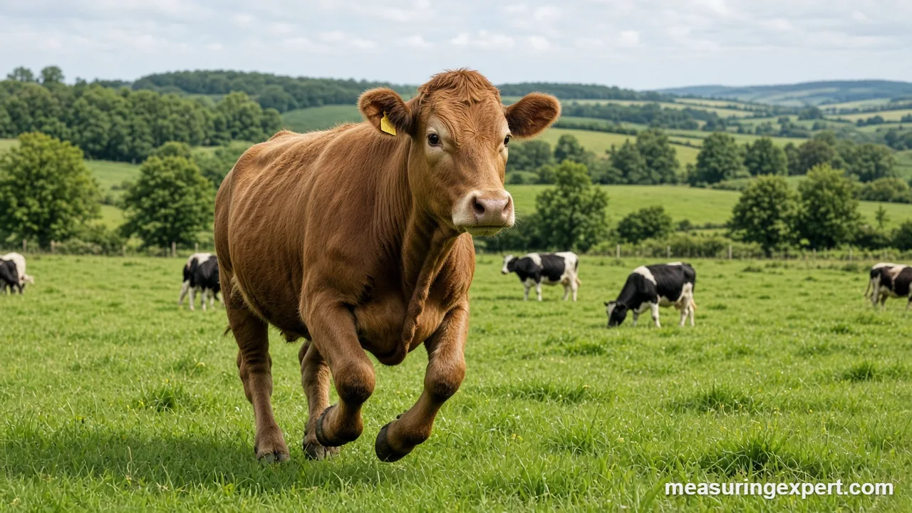 Cow run speed compared with people