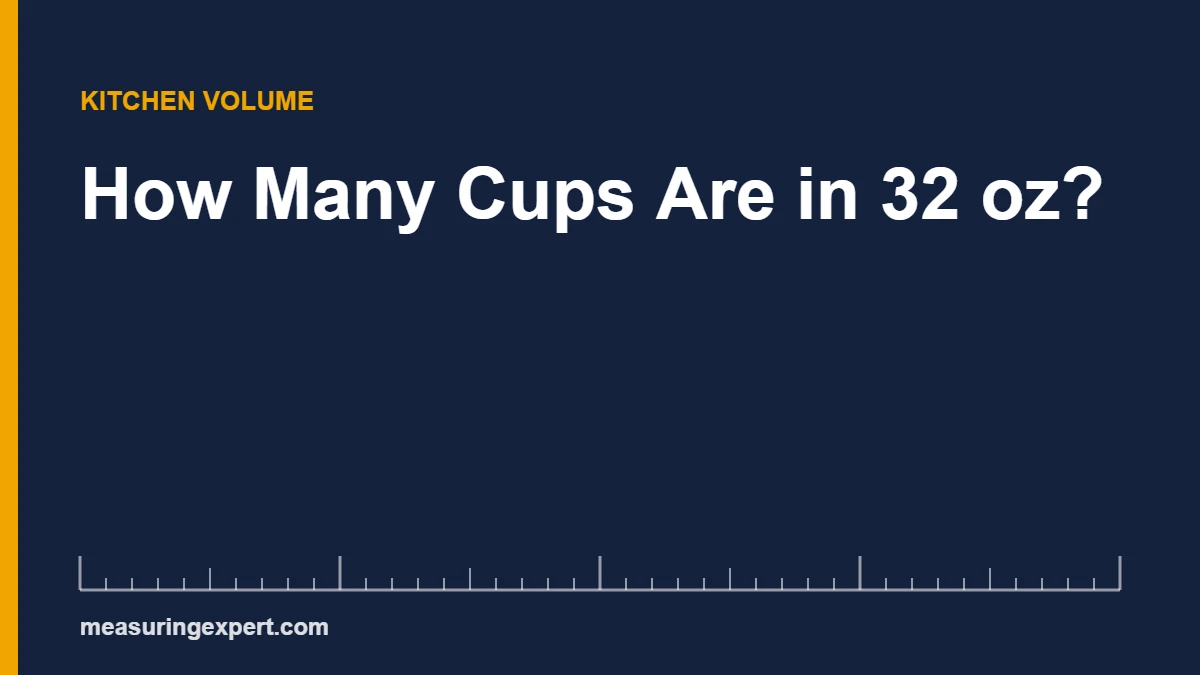 There are 4 cups in 32 oz of liquid, since 1 US cup holds 8 fluid ounces