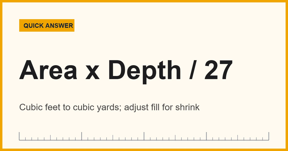 Diagram showing how to calculate cut and fill volumes from plan area and depth